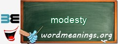 WordMeaning blackboard for modesty